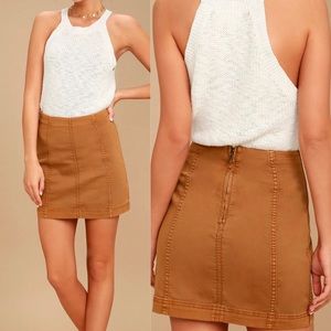 Free People Copper Denim Skirt